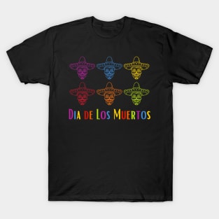Day of the Dead Sugar Skulls with Mustaches T-Shirt